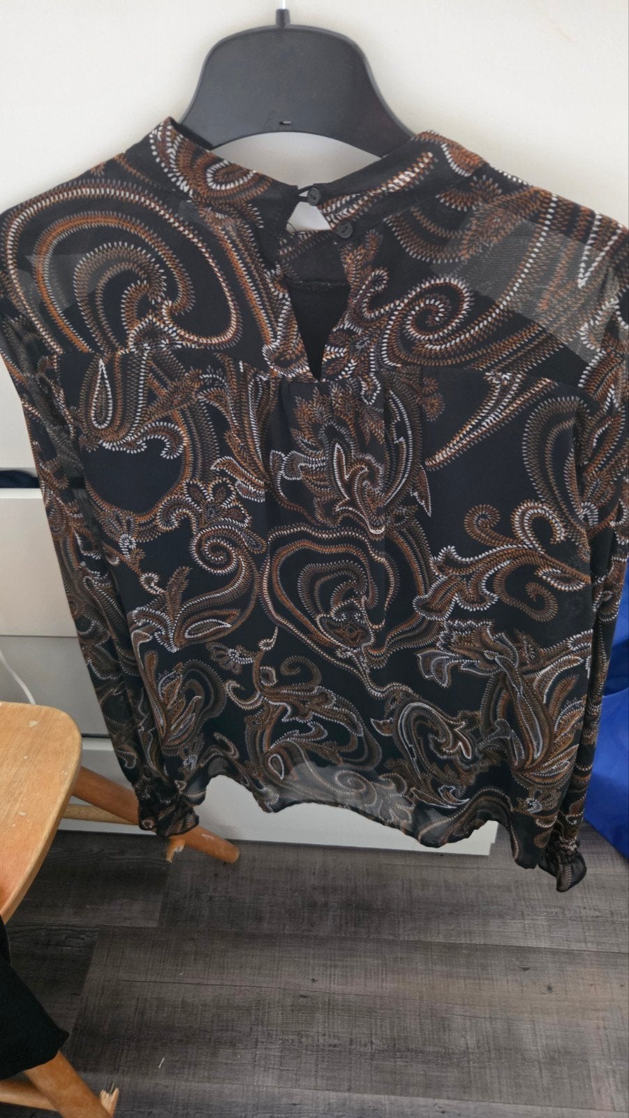Geisha blouse met paisley print - Maat S/36, Geisha, Zwart, Ophalen of Verzenden, Zo goed als nieuw