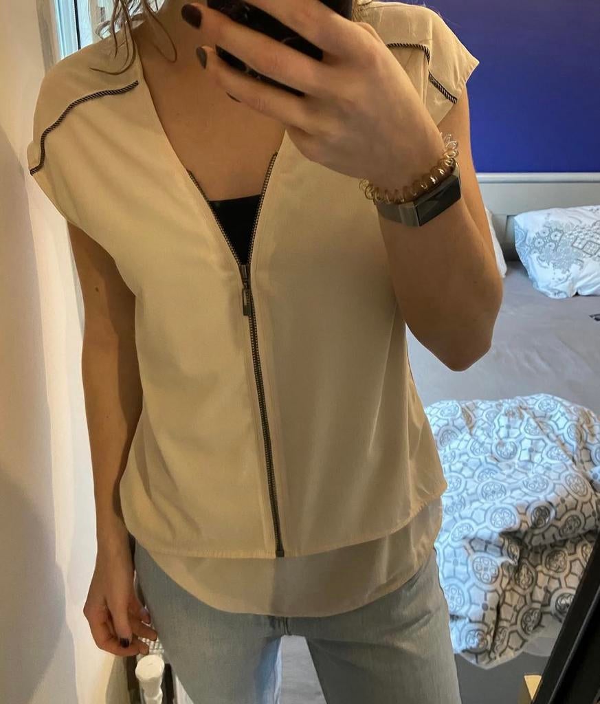 Top Anna van Toor maat 36, Beige, Ophalen of Verzenden, Zo goed als nieuw, Korte mouw