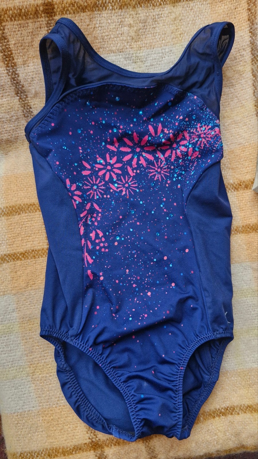 Turnpakje donkerblauw (6-8 jaar) met broekje, Ophalen of Verzenden, Gebruikt, Onbekend, Meisje