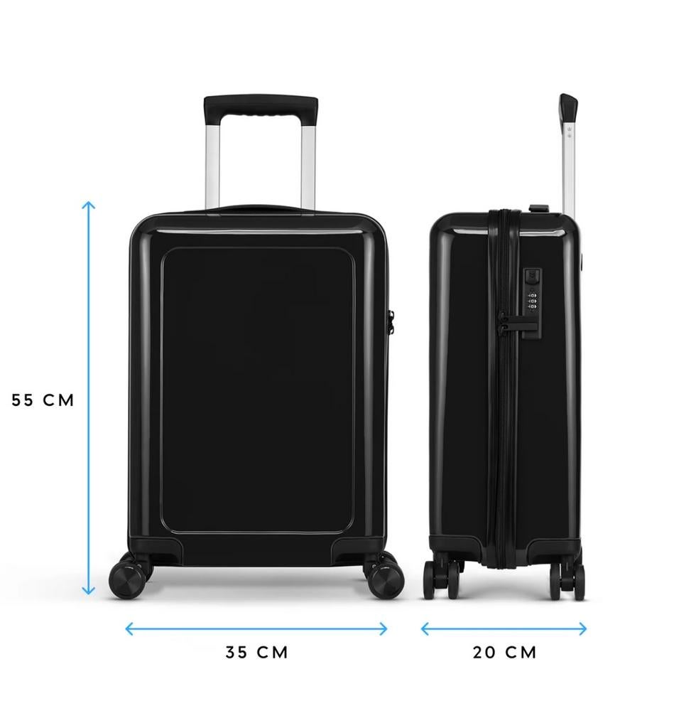Handbagage koffer zwart hardcase nieuw reistas, Ophalen, 50 tot 60 cm, Hard kunststof, 35 tot 45 cm