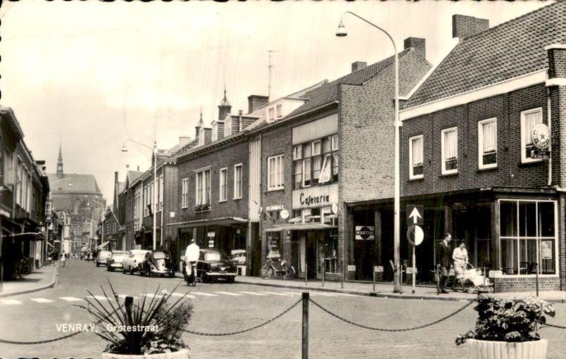 Venray - Grote Straat - 1960, Verzamelen, Ansichtkaarten | Nederland, Verzenden, 1940 tot 1960, Gelopen, Limburg