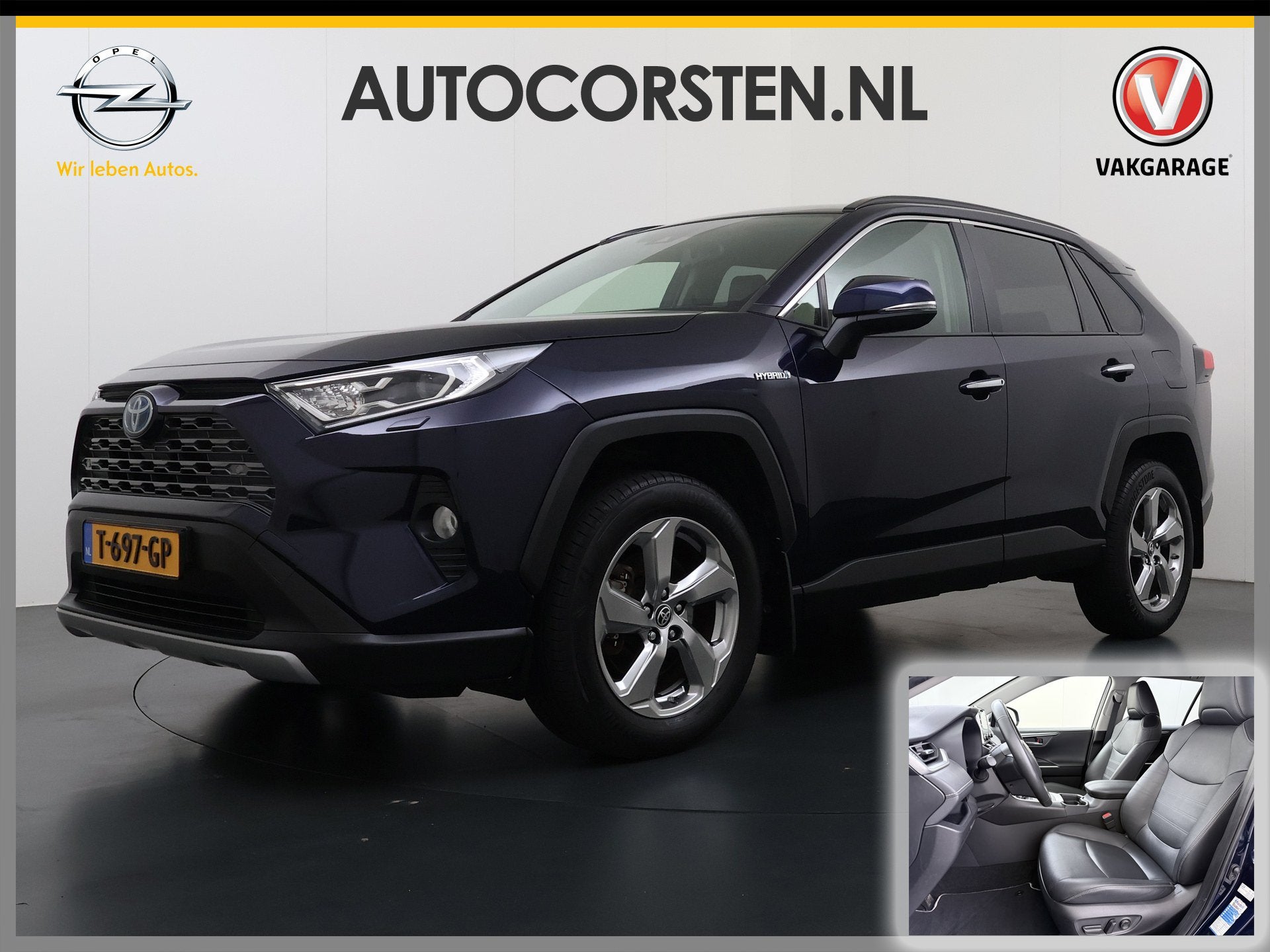 Toyota RAV4 2.5I Hybride Leer+Verwarming+Memory Adap.Cruise, Gebruikt, 4 cilinders, 2487 cc, Blauw