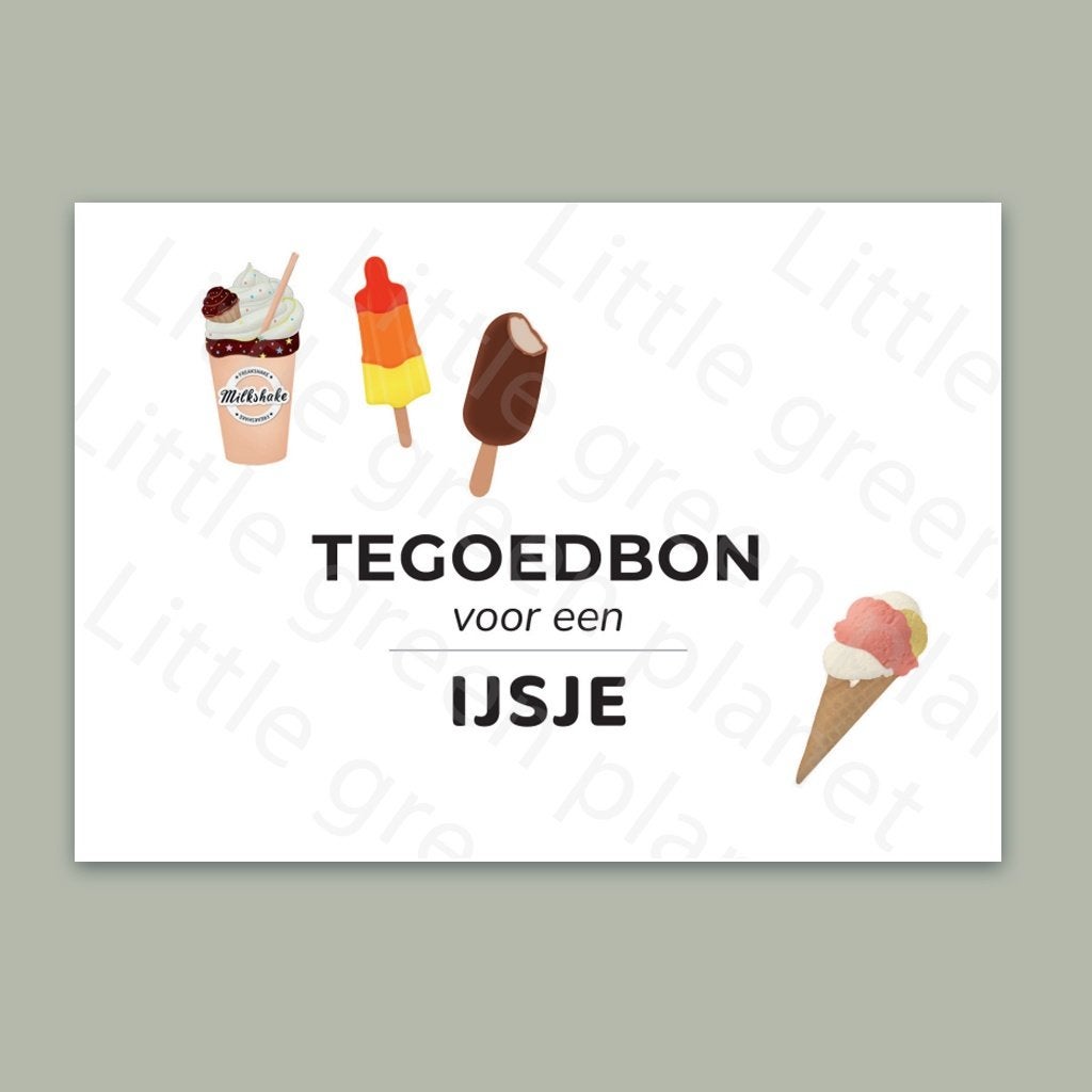 Tegoedbon voor een ijsje - Kleur - Printable, Tickets en Kaartjes, Eén persoon, Cadeaubon, Overige typen