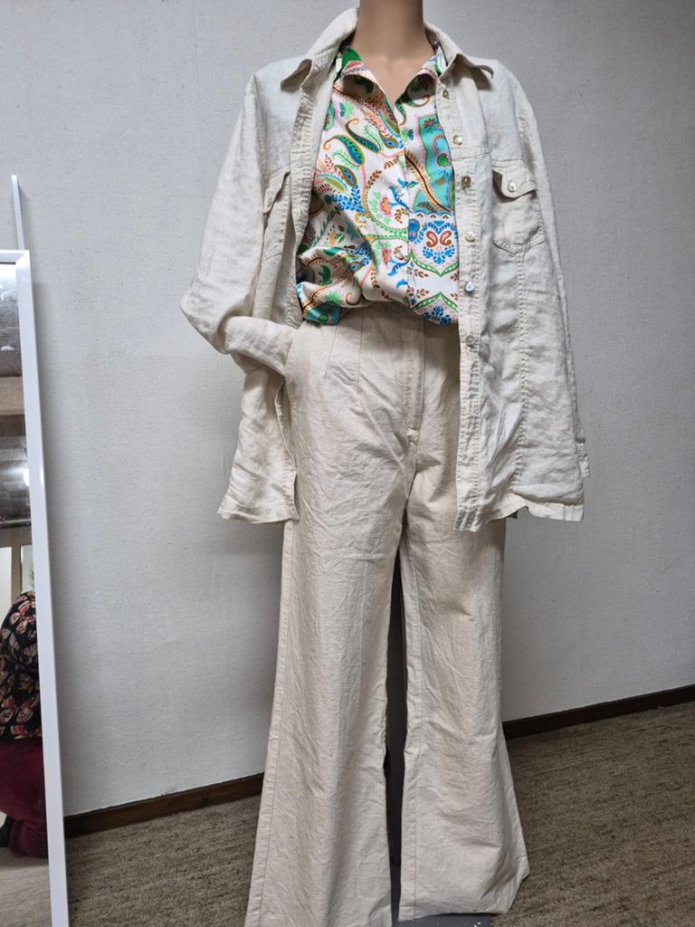 3 delig set linnen blouse met pantalon vd Zara, xl en blouse, Zara les amies mango, Ophalen of Verzenden, Zo goed als nieuw