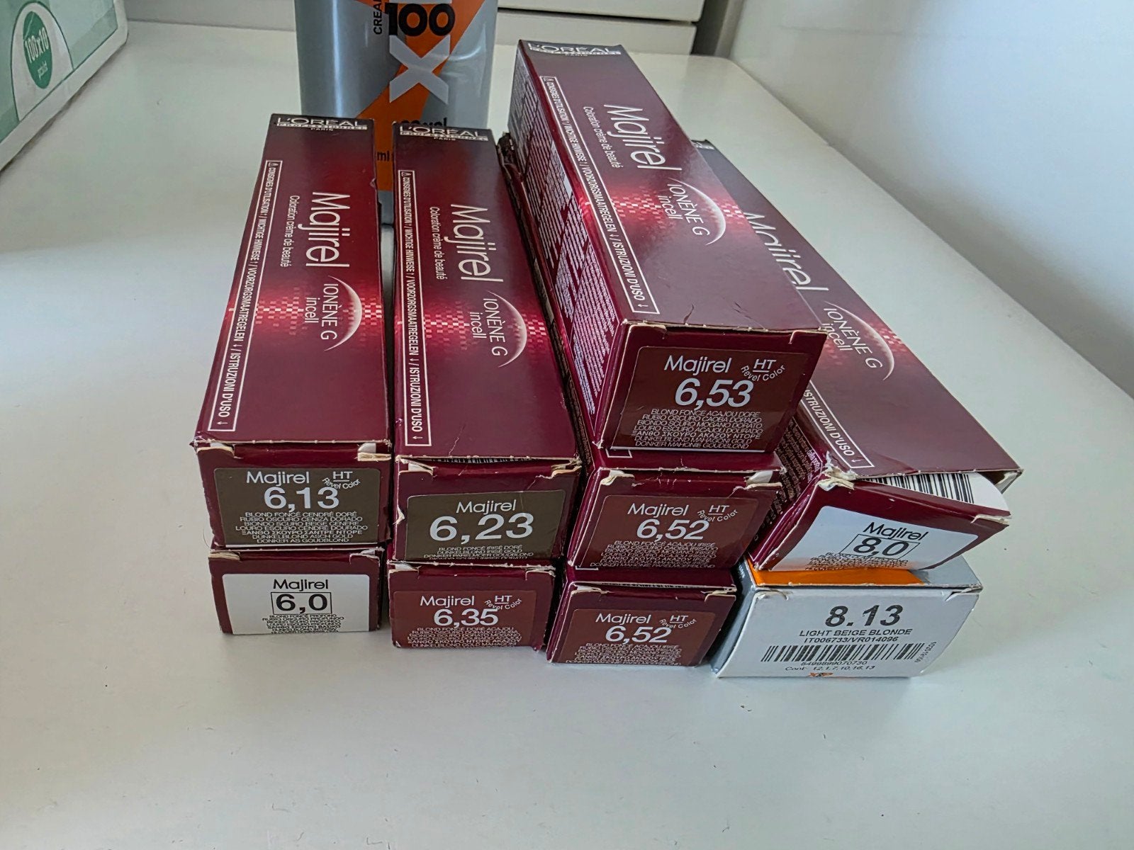 L'Oréal Majirel haarverf tubes - Nieuw en aangebroken, Ophalen of Verzenden, Gebruikt, Haarverzorger of -hersteller