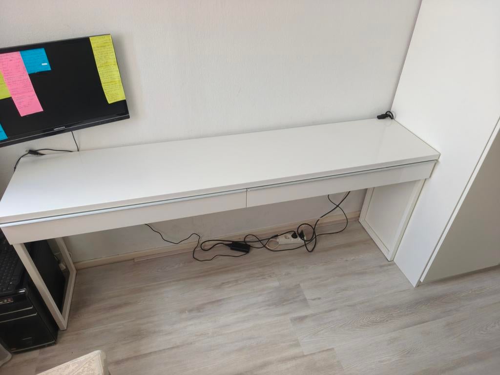 IKEA BESTÅ BURS kaptafel – Hoogglans Wit – 180, Huis en Inrichting, Tafels | Kaptafels, Ophalen, 150 tot 200 cm, Minder dan 100 cm
