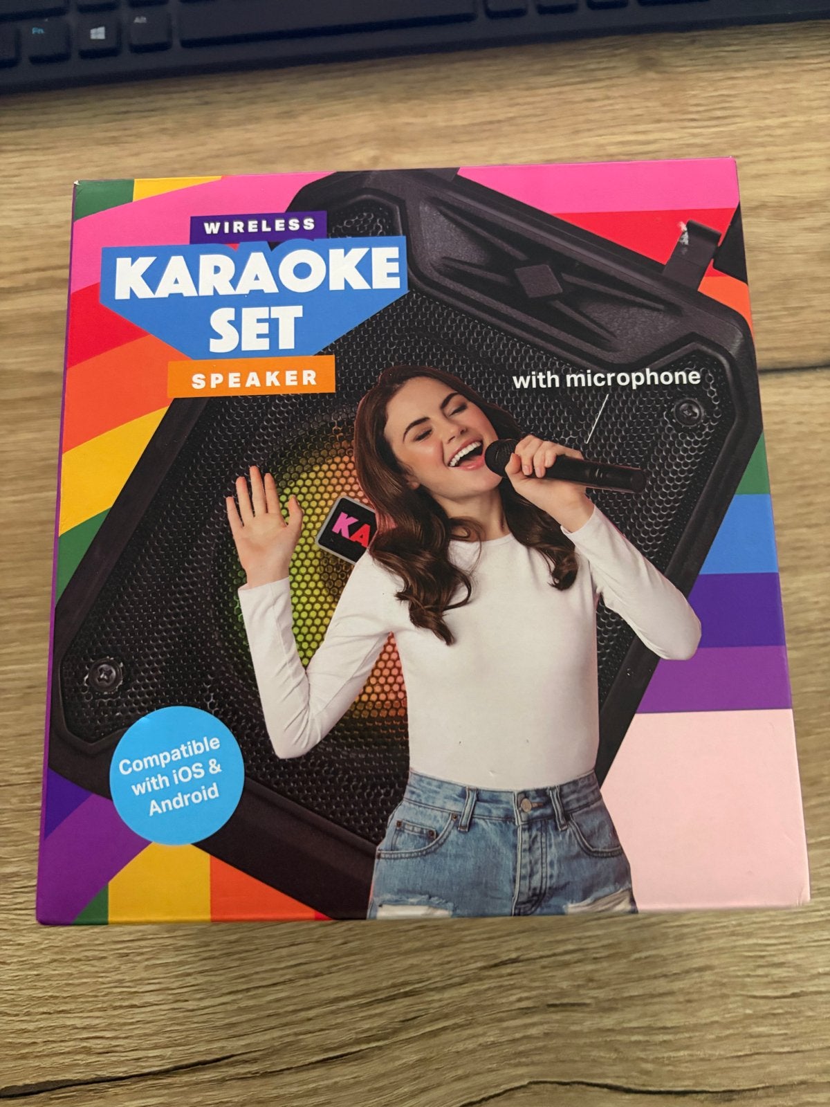 Draagbare Karaoke Set met Microfoon en Bluetooth Speaker, Ophalen, Zo goed als nieuw, Complete set