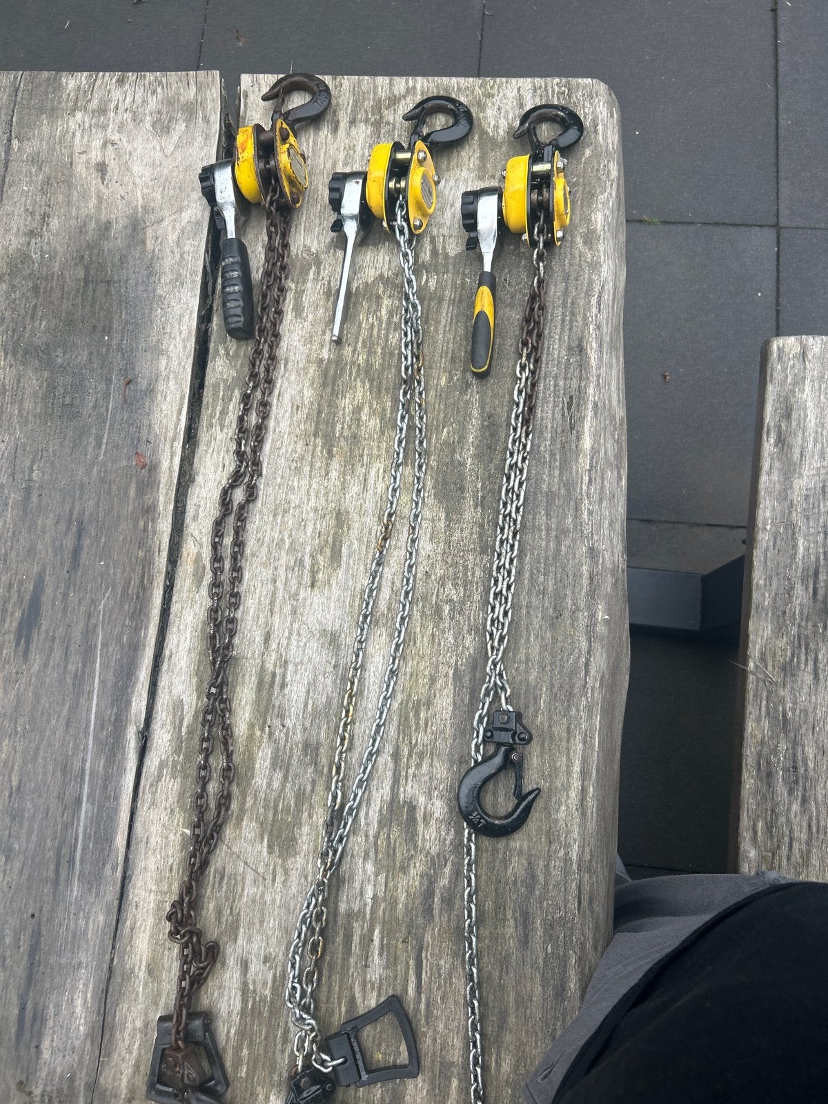 Set van 2 giss en 1 Yale Handy kettingtakels - 0.25t, Doe-het-zelf en Verbouw, Lieren en Takels, Ophalen of Verzenden, Gebruikt