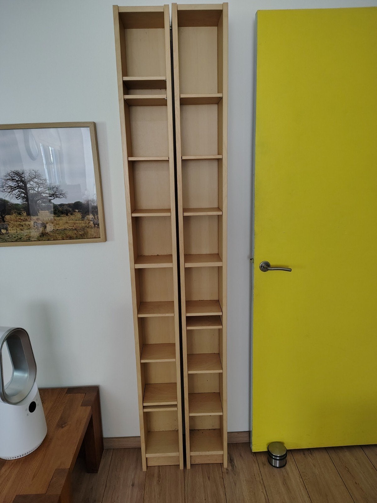 2 smalle houten CD/DVD/boeken kasten IKEA Billy, Ophalen, Met plank(en), Minder dan 50 cm, Gebruikt