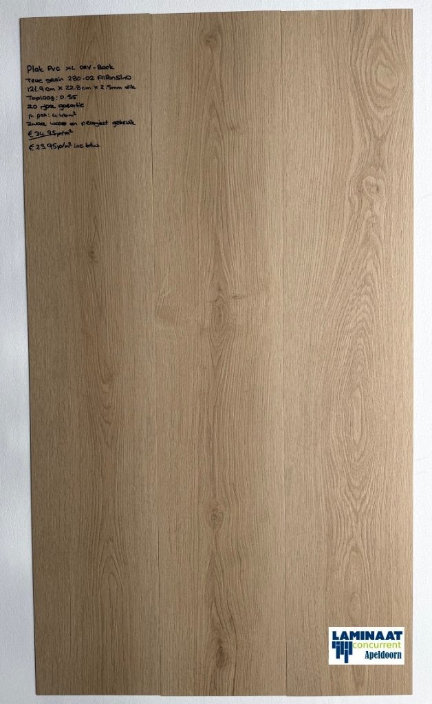 Plak Pvc Alfonsino Oak Zwaar woon gebruik toplaag 0,55, Beige, Nieuw, Ophalen of Verzenden, Plak Pvc Beige kleur Dry-Back