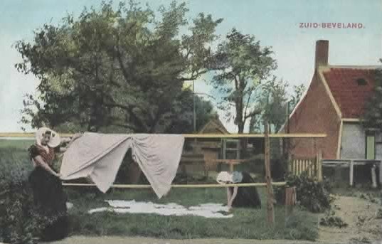 Zeeland Zuid-Beveland klederdracht was buiten hangen, Verzenden, Voor 1920, Ongelopen, Zeeland