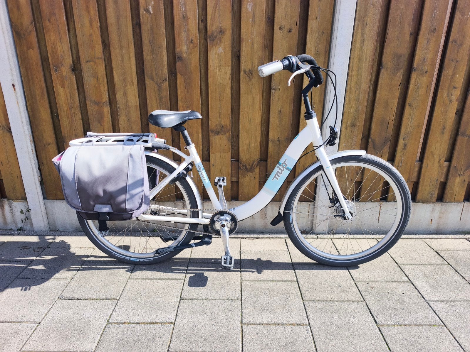 Giant Milo Damesfiets met lage instap en fietstassen, Overige merken, 47 tot 50 cm, Ophalen of Verzenden, Trommelrem