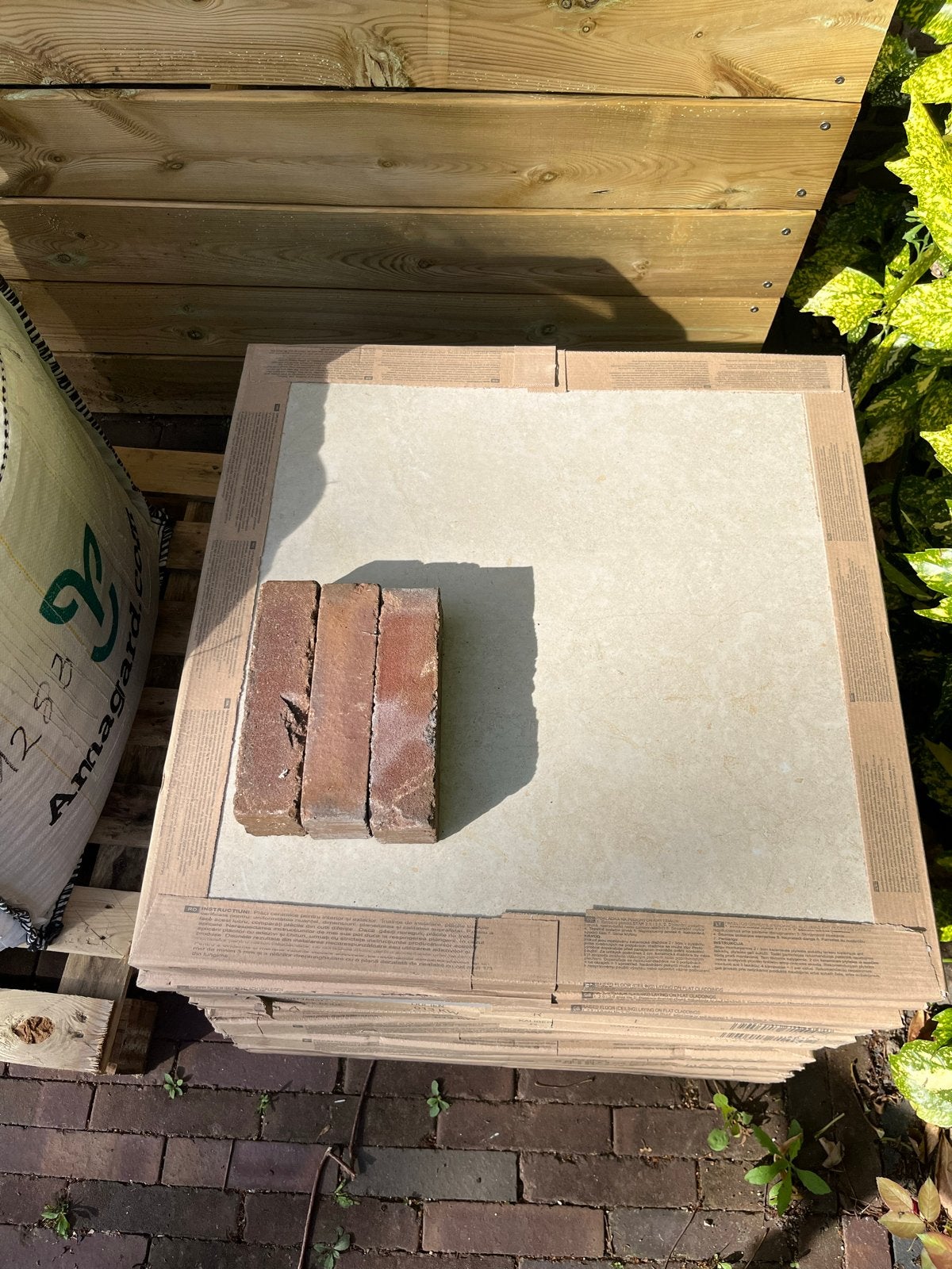 3 keramische staptegels 60x60x4cm + waaltjes, Ophalen, Keramiek, Zo goed als nieuw, Minder dan 5 m²