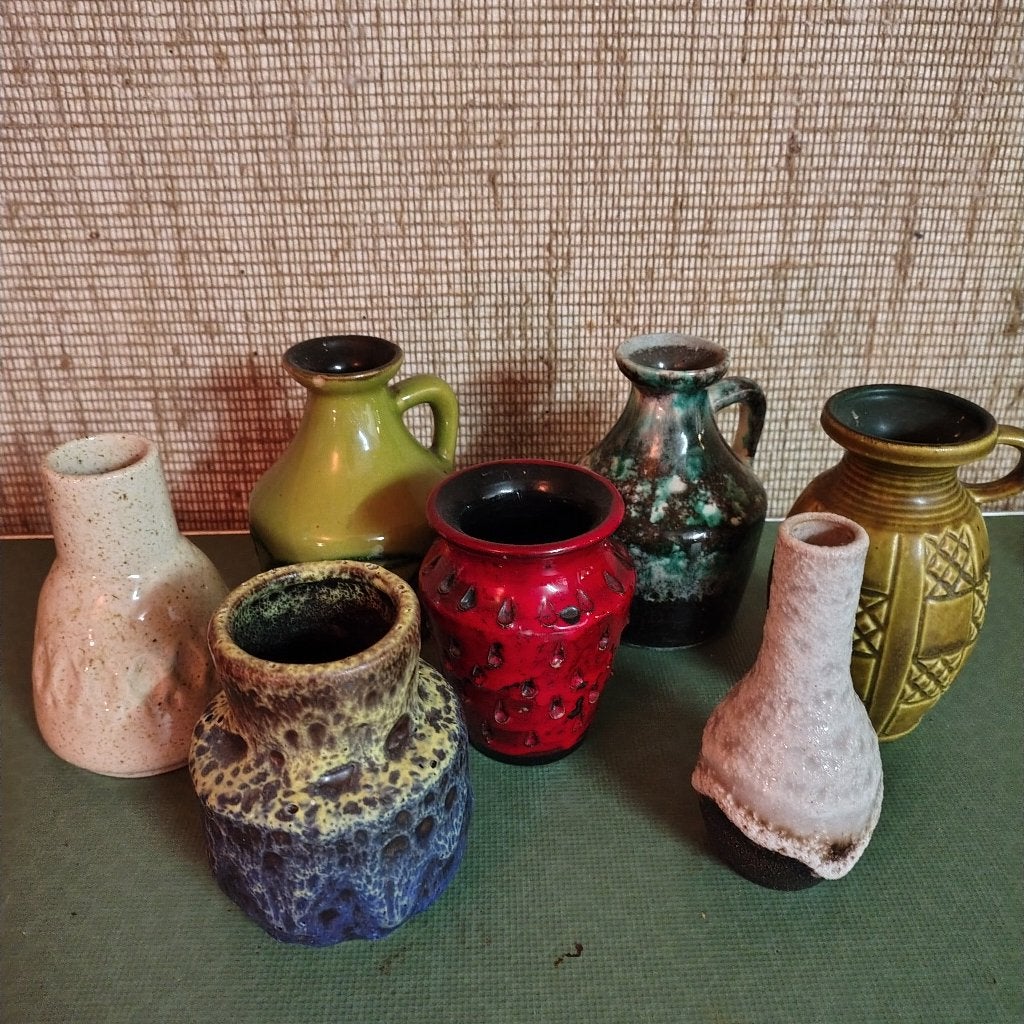 6 vintage keramische vazen/kruiken fat lava West Duits WGP, Ophalen of Verzenden