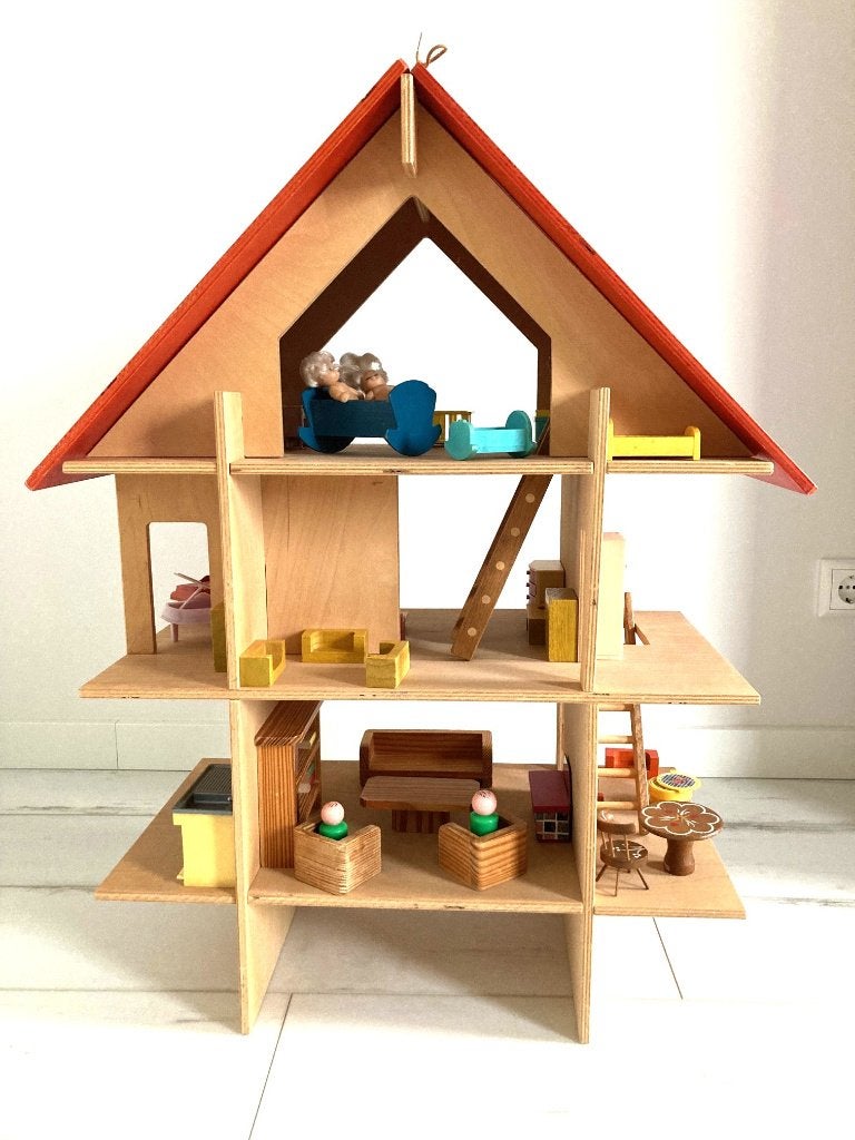 Houten poppenhuis, Ophalen, Gebruikt, Poppenhuis