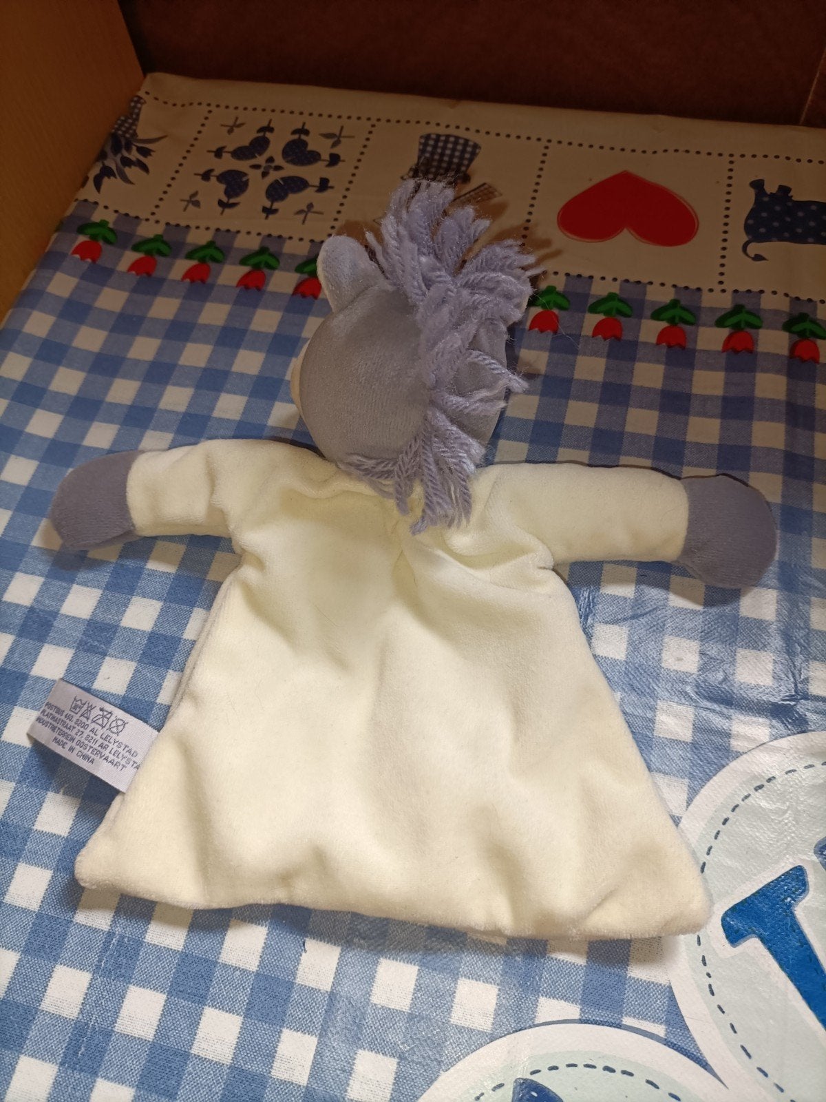 Tiamo Collection paard knuffeldoekje wit met grijs, Ophalen of Verzenden, Zo goed als nieuw