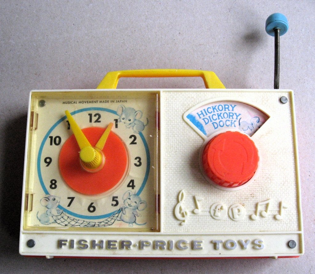 Retro Fisher Price muzikale klokradio jaren 70, Ophalen of Verzenden