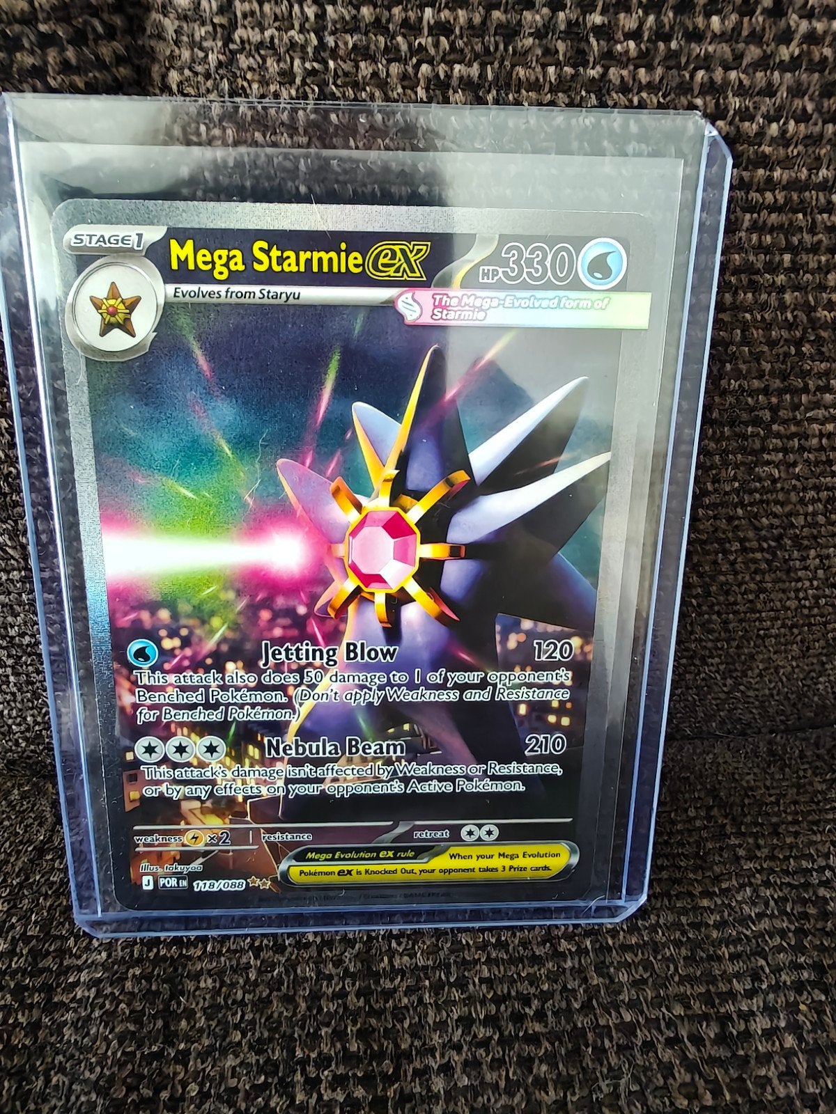 Pokémon Mega Starmie ex 118/088 - Special Illustration Rare, Ophalen, Zo goed als nieuw, Losse kaart, Foil
