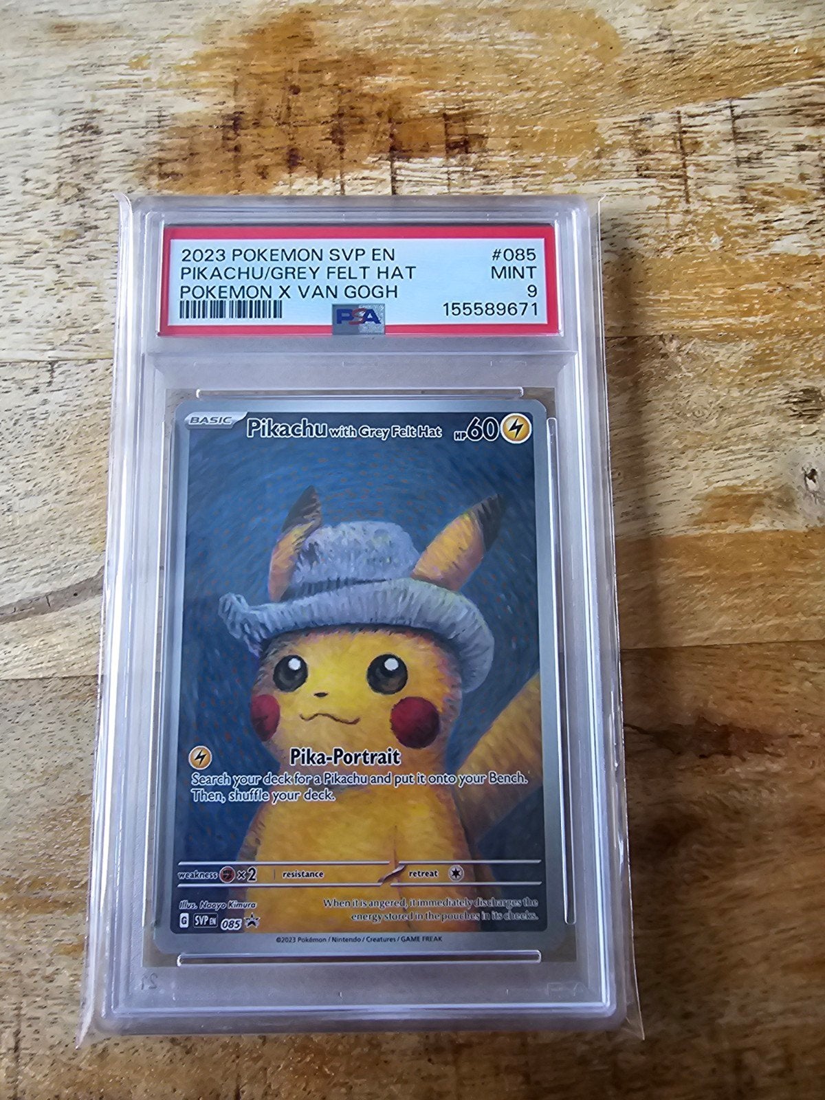 Pikachu grey felt hatPSA 9 MINT van goch, Ophalen of Verzenden, Zo goed als nieuw, Losse kaart