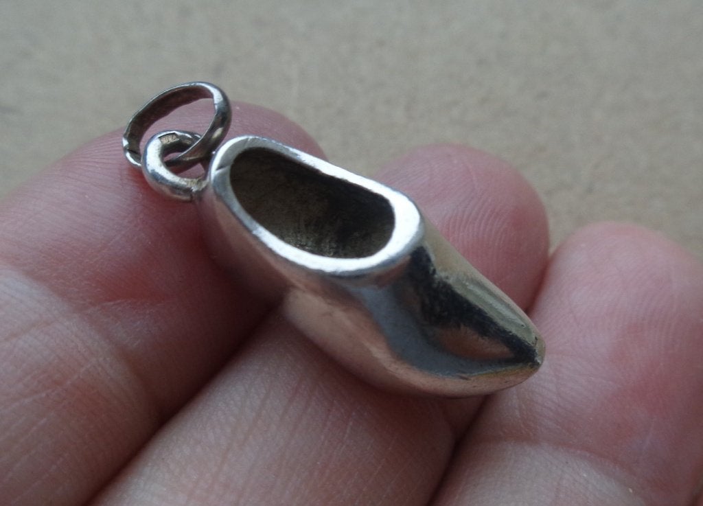 zilveren massief grote bedel/hanger klomp [320], Verzenden, Zo goed als nieuw, Zilver, Zilver