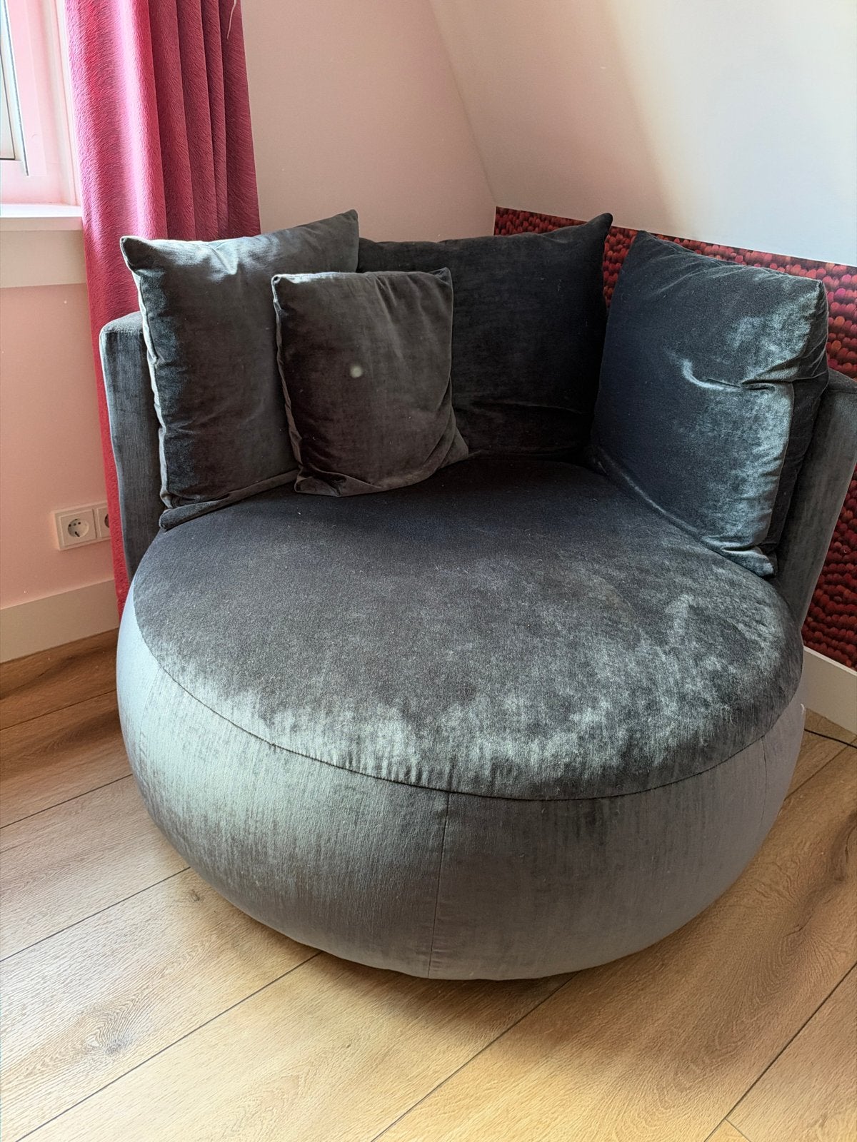 Grijze draai fauteuil - Zo goed als nieuw, Ophalen, Eenpersoons, 100 tot 125 cm, 150 tot 200 cm