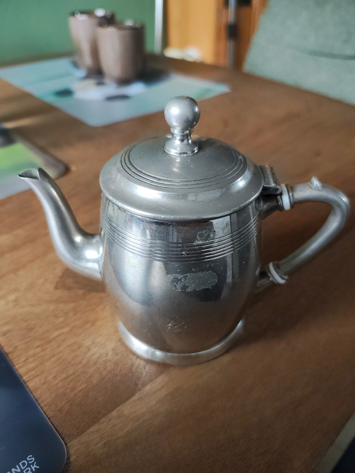 Antieke tinnen theepot Eduard Hueck model 206 1 1/2, Ophalen of Verzenden