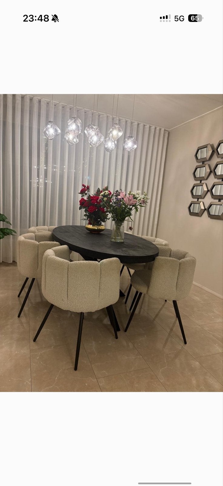 Ovale eikenhouten eettafel - Zwart, Huis en Inrichting, Ophalen, Zo goed als nieuw, Ovaal, Eikenhout