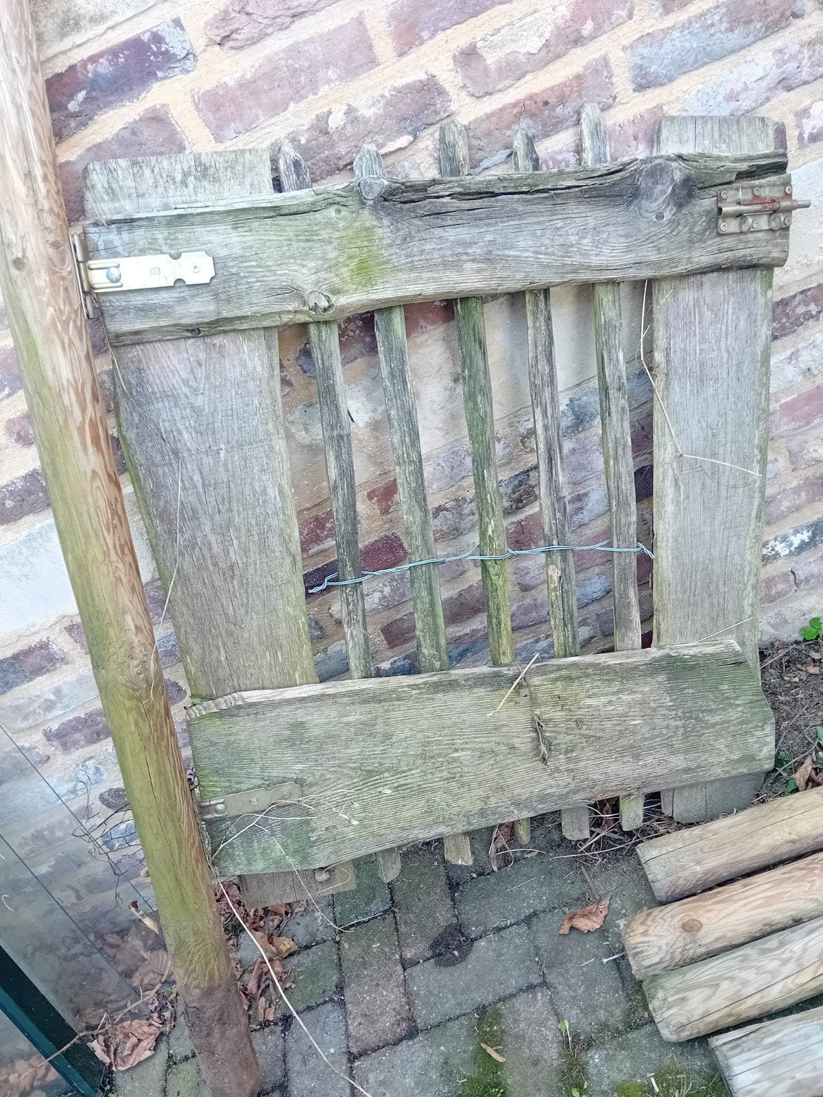 Kastanjehouten tuinpoort met 5 palen - 100x85 cm, Tuin en Terras, Ophalen, Gebruikt, Minder dan 100 cm, Minder dan 100 cm
