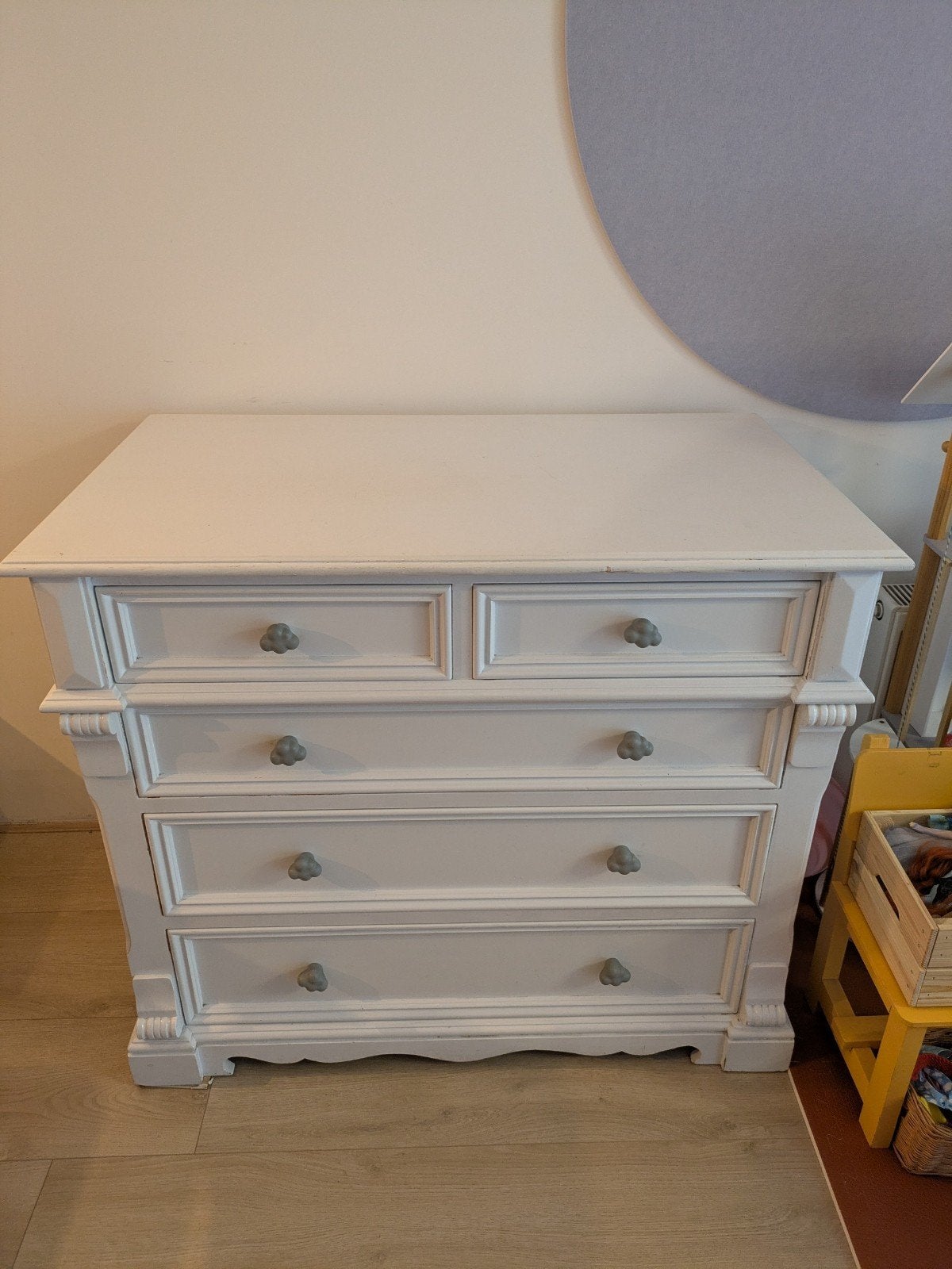 Witte commode / ladekast - Klassieke stijl, Ophalen, Gebruikt, 50 tot 70 cm, 100 cm of meer
