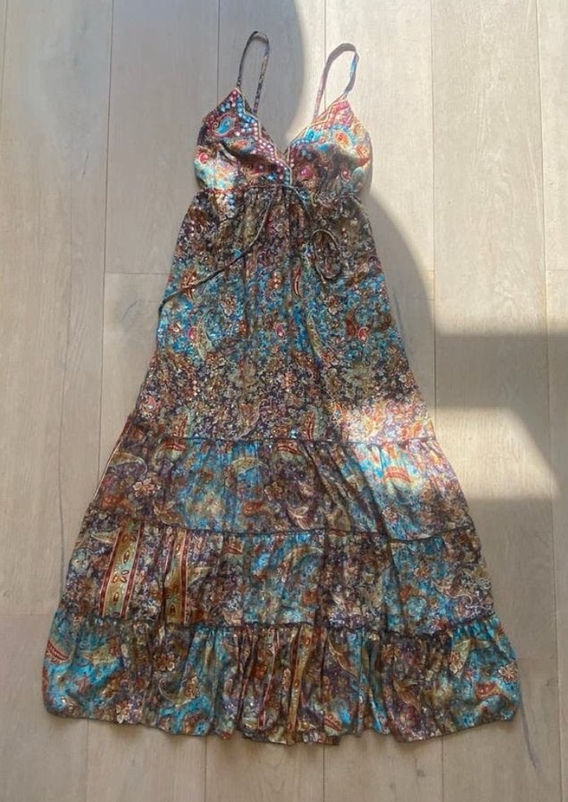 Jurk boho ibiza one size nieuwstaat, Maat 38/40 (M), Overige typen, Blauw, Ophalen of Verzenden