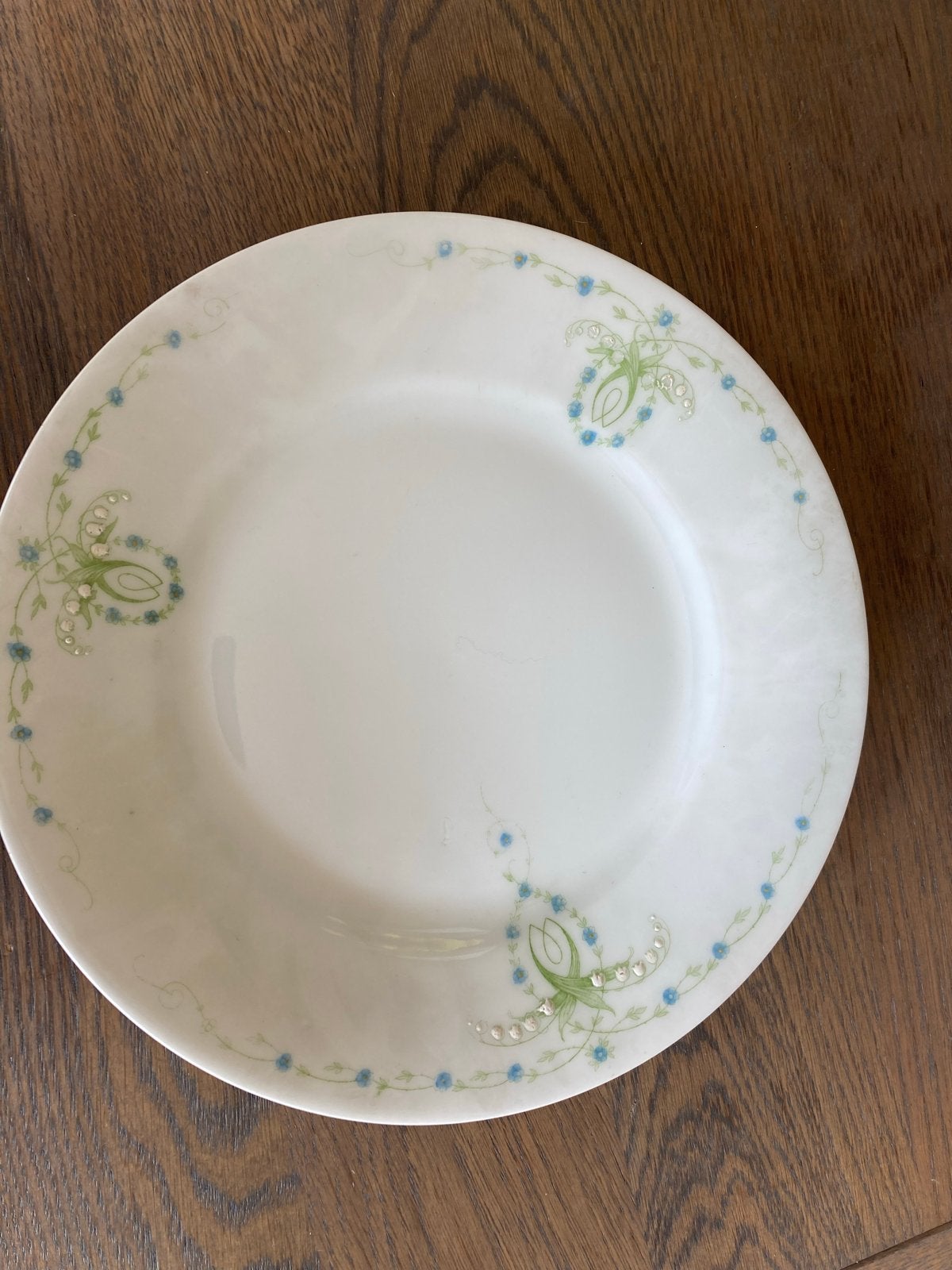 2 Antieke dinerborden 24 cm met bloemmotief, Ophalen of Verzenden