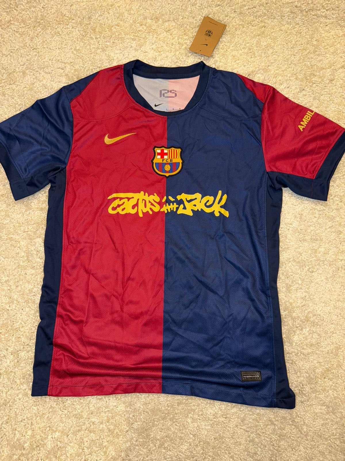 Cactus jack x Nike FC Barcelona football jersey, Maat L, Ophalen of Verzenden, Zo goed als nieuw, Shirt