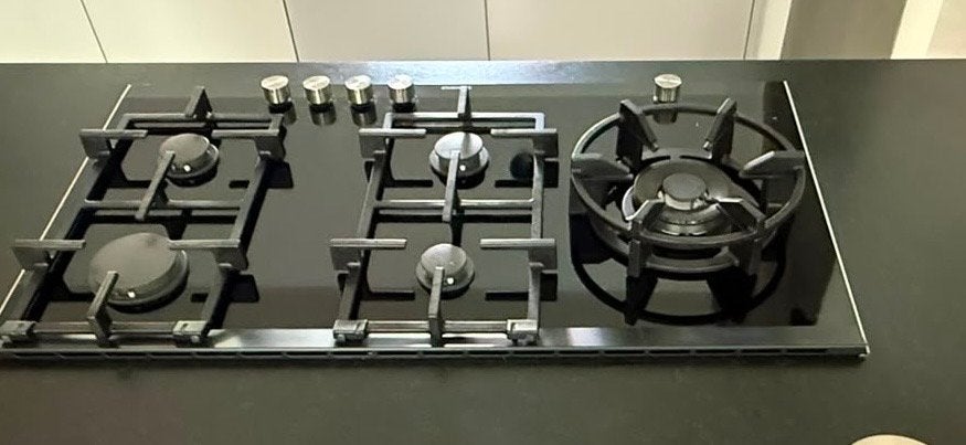 Siemens gasfornuis met 5 kookzones, inclusief wokbrander, Gebruikt, Ophalen of Verzenden, Inbouw, Gas