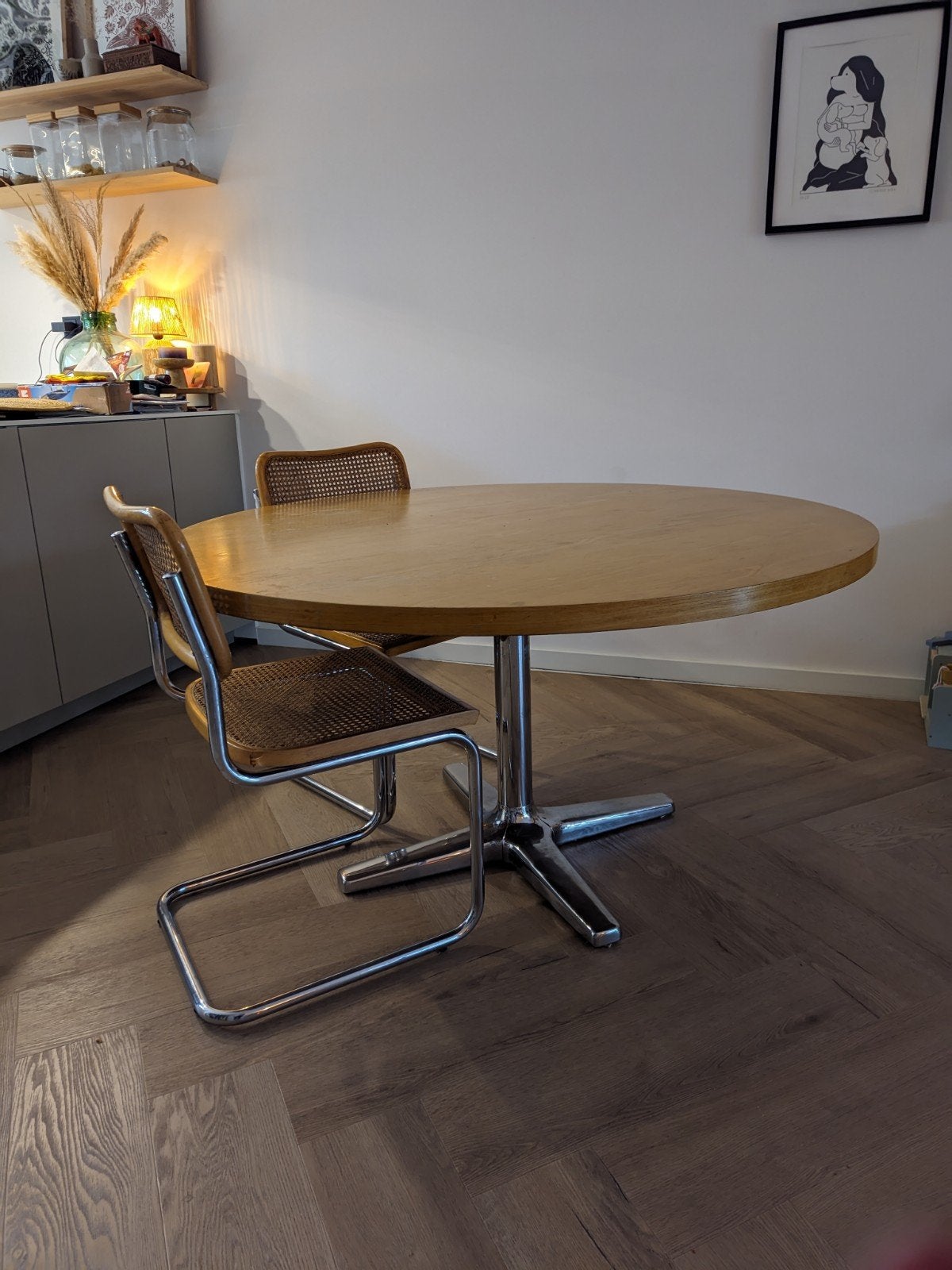 Ronde midcentury modern eettafel (pastoe stijl), Huis en Inrichting, Tafels | Eettafels, Gebruikt, Rond, Ophalen of Verzenden