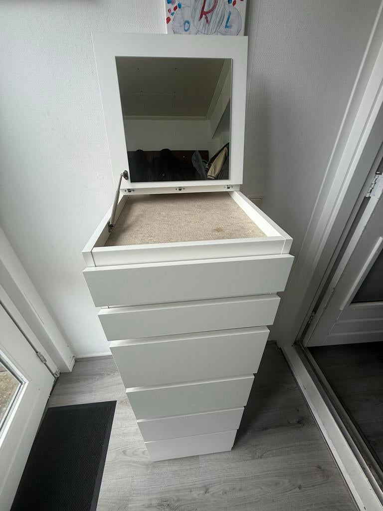 IKEA Malm ladekast met spiegel - Zo goed als nieuw, Ophalen, 5 laden of meer, 100 tot 150 cm, 50 tot 100 cm