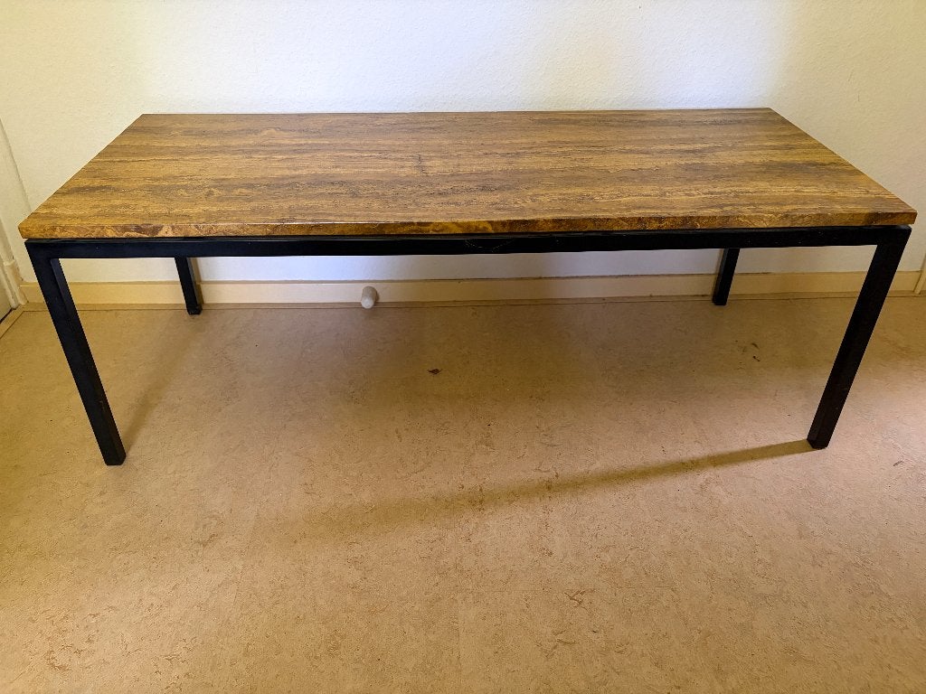 Salontafel, mooie marmeren plaat op stalen frame, Huis en Inrichting, Tafels | Salontafels, Ophalen, 100 tot 150 cm, 50 tot 100 cm