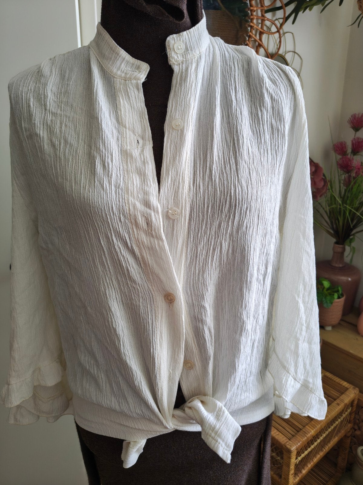 blouse met Ibiza boho mouwen off white maat m l, Ophalen of Verzenden, Nieuw, Maat 38/40 (M), Wit