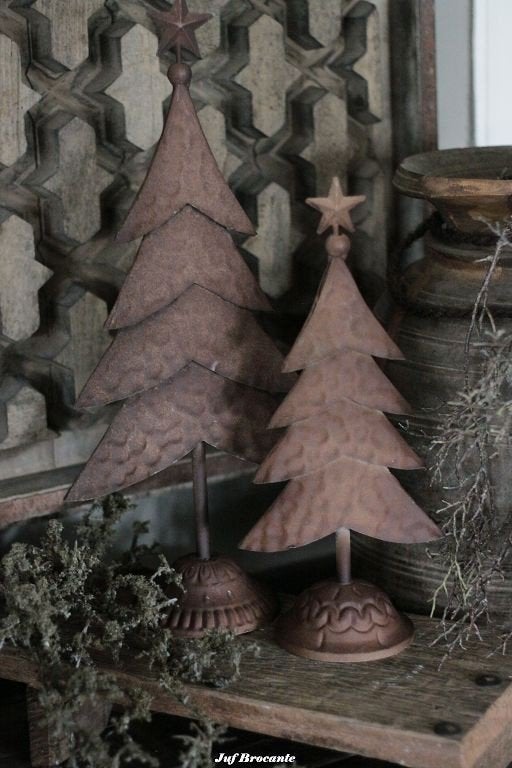 Metalen kerstboom op standaard roestkleur L en XL, Www.jufbrocante.nl, Www.jufbrocante.nl, Nieuw, Ophalen of Verzenden