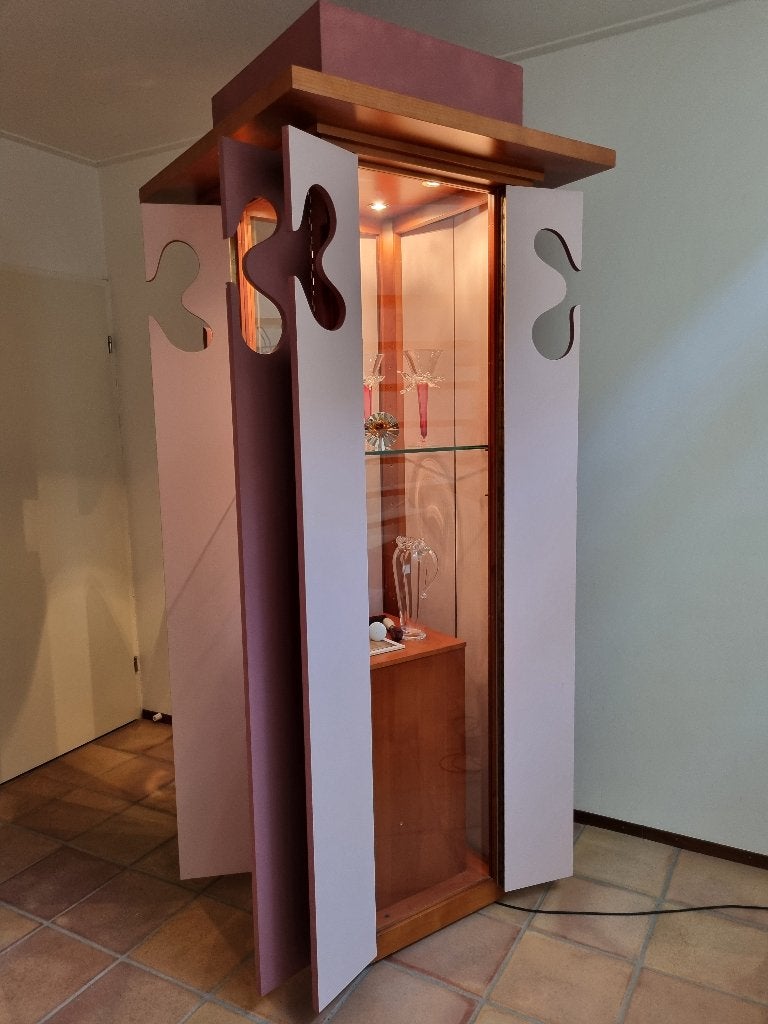Borek Sipek vitrinekast met verlichting en los showkastje, Ophalen, Meerkleurig, Hout, Object