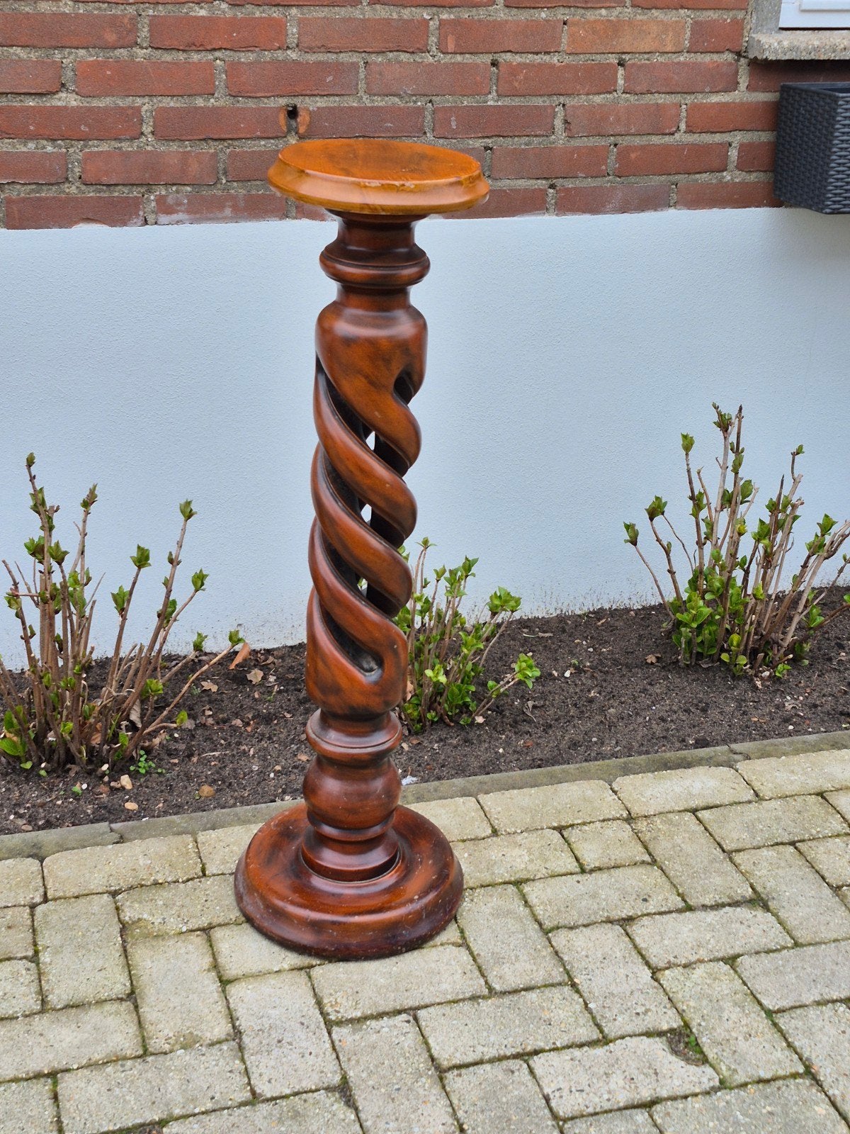 Piëdestal/plantentafel pilaar van hout, Huis en Inrichting, Woonaccessoires | Zuilen en Pilaren, Ophalen, Gebruikt