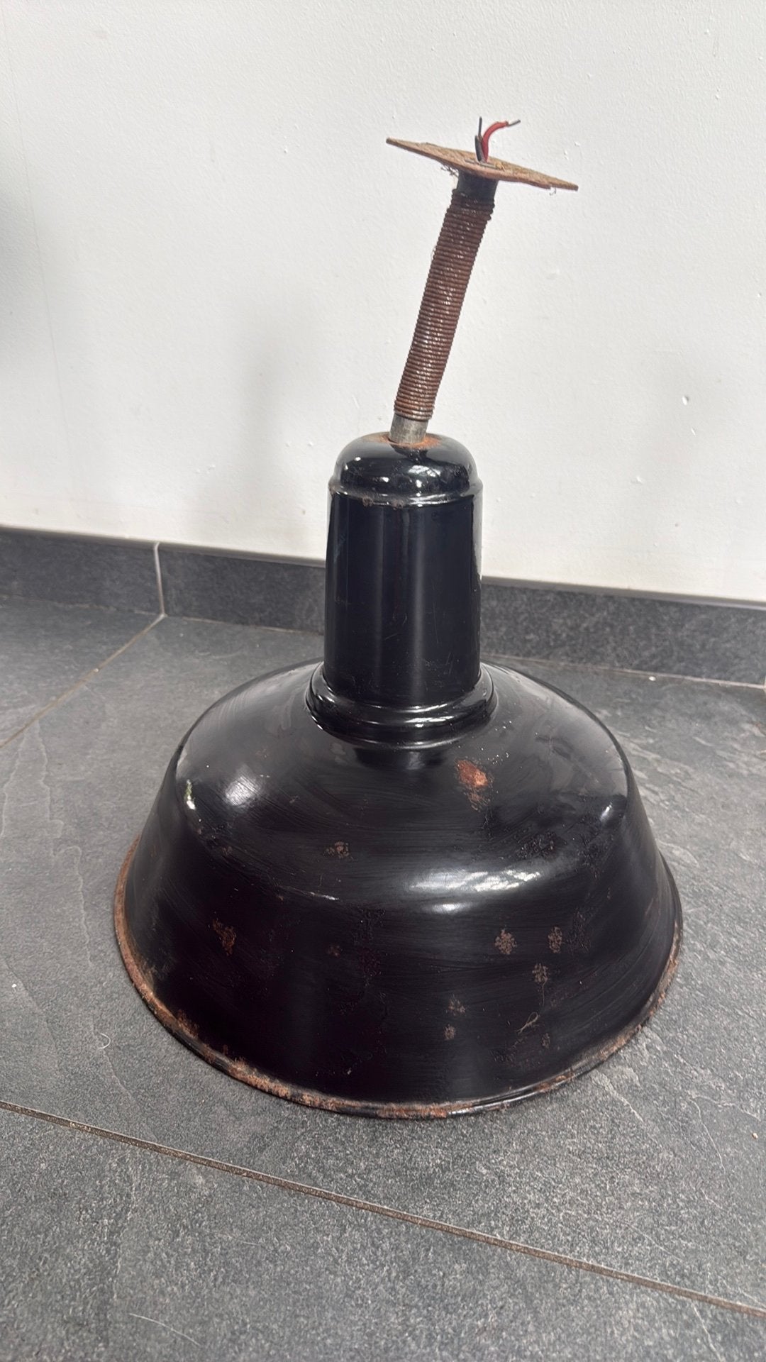 Industriële oude fabriekslamp, Antiek en Kunst, Ophalen of Verzenden