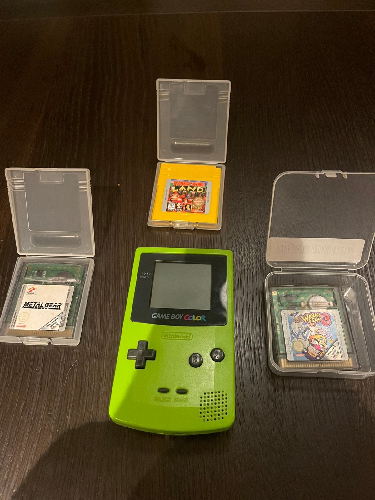 Nintendo Game Boy Color Green + 3 Games, Metal Gear Solid, Spelcomputers en Games, Ophalen of Verzenden, Zo goed als nieuw, Game Boy Color