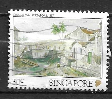 SINGAPORE-voor Roderick 0.25, Ophalen of Verzenden, Gestempeld, Zuidoost-Azië