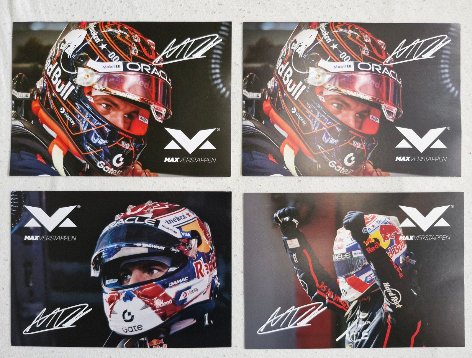 Max Verstappen gesigneerde fotokaarten, Verzamelen, Automerken, Motoren en Formule 1, Ophalen of Verzenden, Zo goed als nieuw