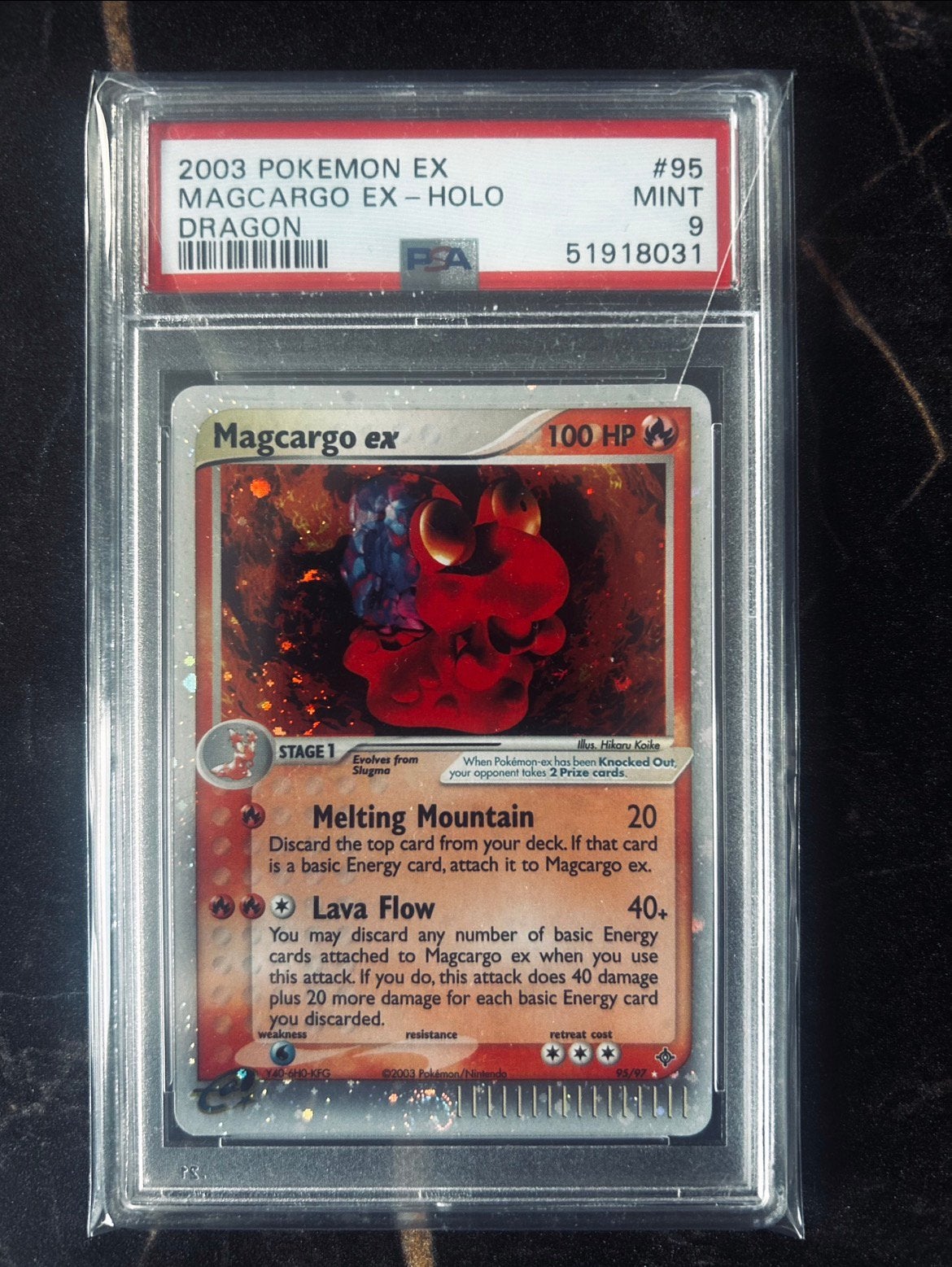 Magcargo ex dragon psa 9 big swirl, Hobby en Vrije tijd, Ophalen of Verzenden, Zo goed als nieuw