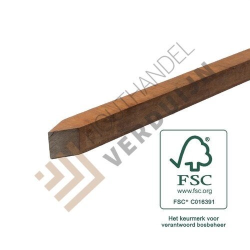FSC 100% AV paal fijn bezaagd 70 x 70 x 3000 mm, Tuin en Terras, Palen, Nieuw, Ophalen of Verzenden, Hardhout
