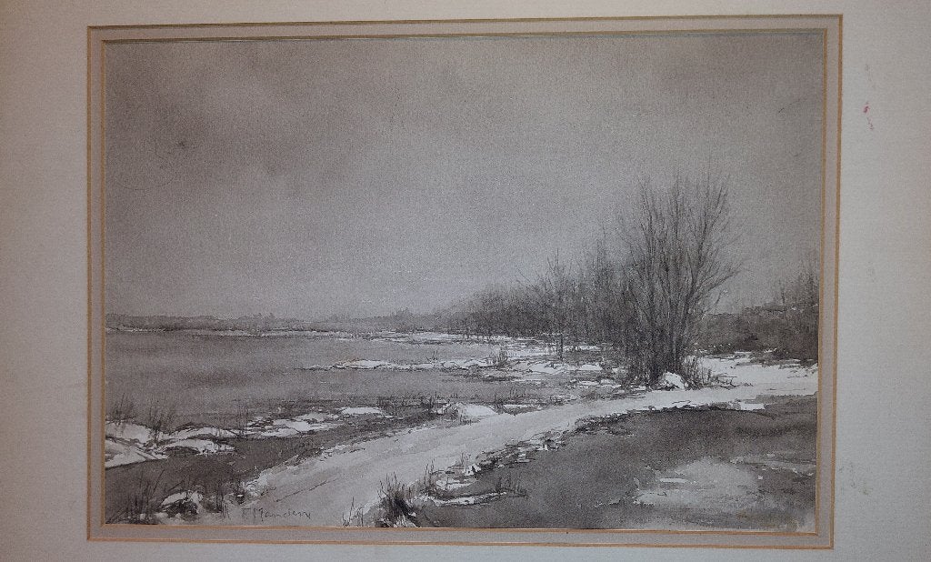 F.Manders"Winterlandschap" Franken Kunst & Antiek Dordrecht, Antiek en Kunst, Kunst | Schilderijen | Klassiek, Ophalen