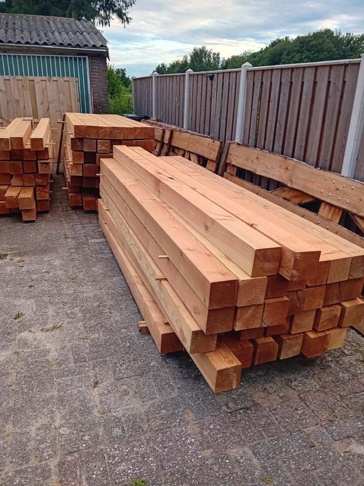 Douglas balken  / palen 14 of 15 cm dik , diverse lengtes ., Tuin en Terras, Ophalen, Nieuw, 250 cm of meer, Balken