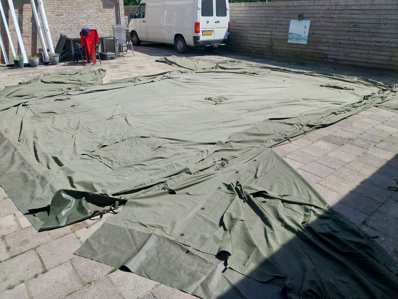 Legertent stof canvas militaire stof legertentstof leger, Hobby en Vrije tijd, Stoffen en Lappen, 120 cm of meer, Nieuw, Ophalen of Verzenden