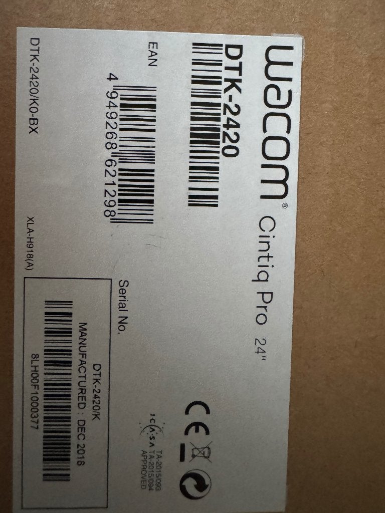 wacom Cintiq Pro 24' DTK-2420, Computers en Software, Tekentablets, Ophalen, Wacom Cintiq, Multi-touch, Zo goed als nieuw